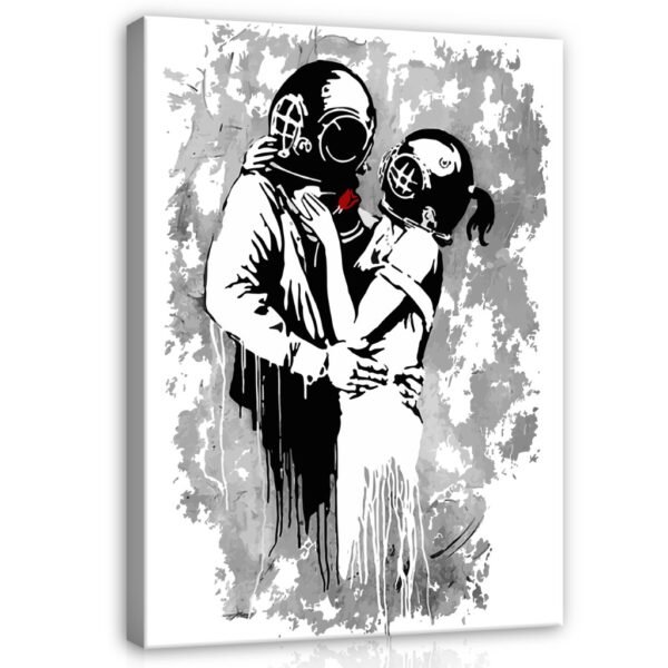'Banksy narų porelė' tapyba ant drobės