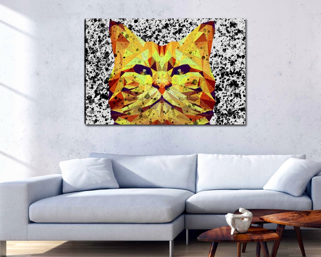 'Daugiakampė katė' tapyba ant drobės