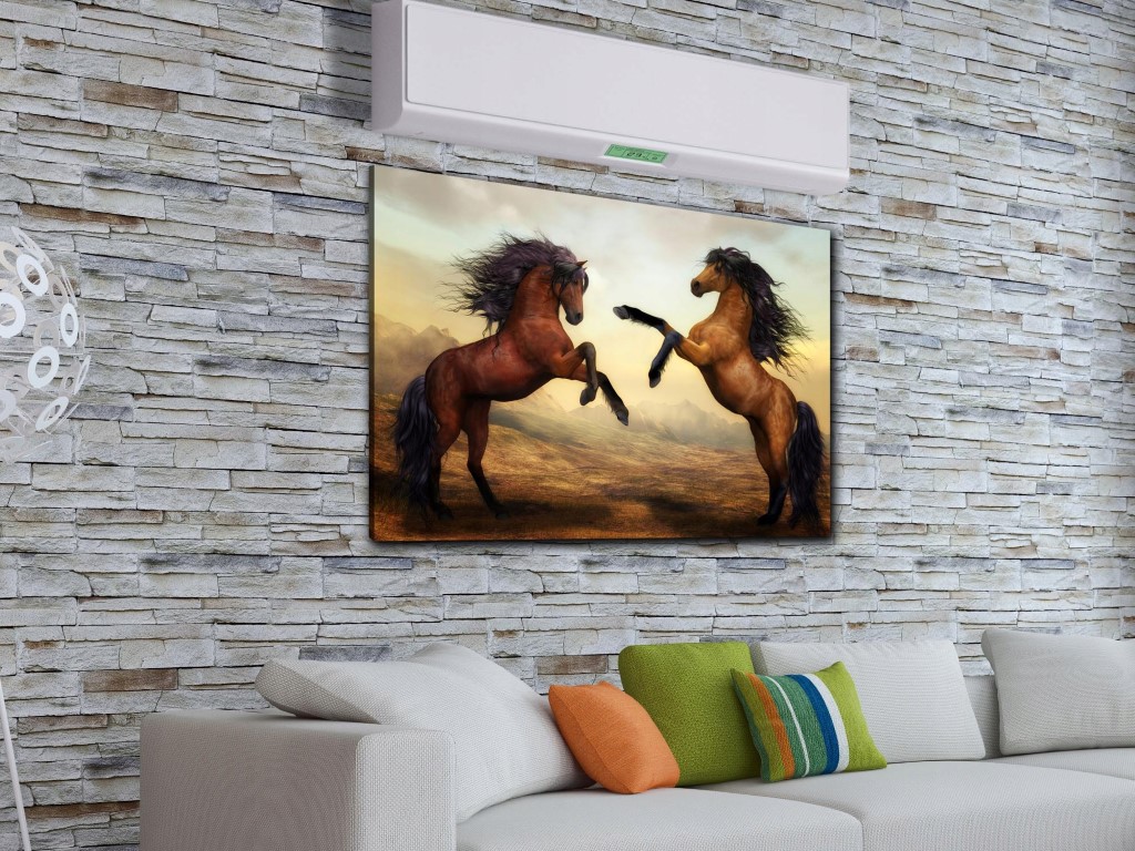 'Laukiniai žirgai' tapyba ant drobės