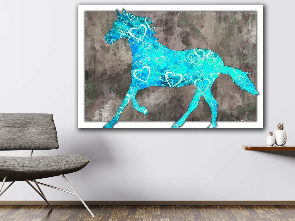 'Mėlynas žirgas' tapyba ant drobės