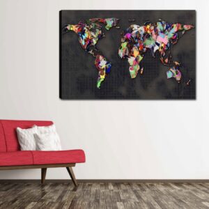'Pasaulio žemėlapis' tapyba ant drobės