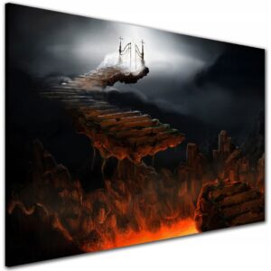 'Tiltas tarp dangaus ir pragaro' tapyba ant drobės
