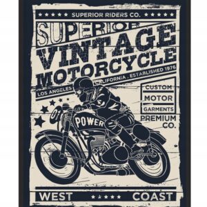 'Vintažinis motociklas' plakatas