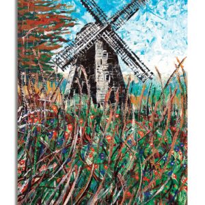 'Lazdininkų vėjo malūnas' ranka tapytas paveikslas