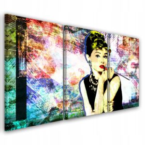 'Audrey Hepburn Spalvingas' 120x80 paveikslas ant drobės