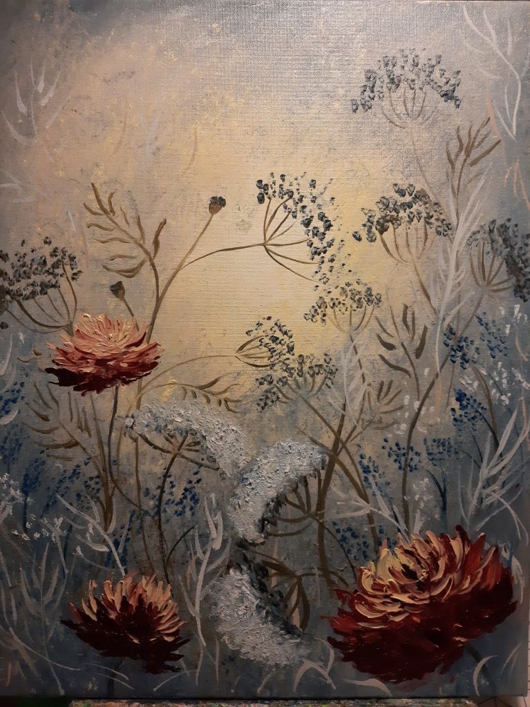 'Gėlės 1' ranka tapytas paveikslas