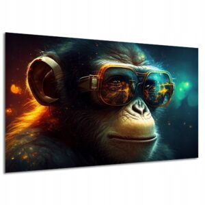 'Šimpanzė su akiniais' 120cm x 80cm paveikslas ant drobės
