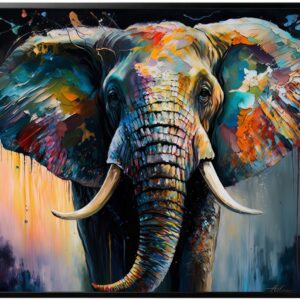 'Spalvingas dramblys' 200x140cm paveikslas ant drobės