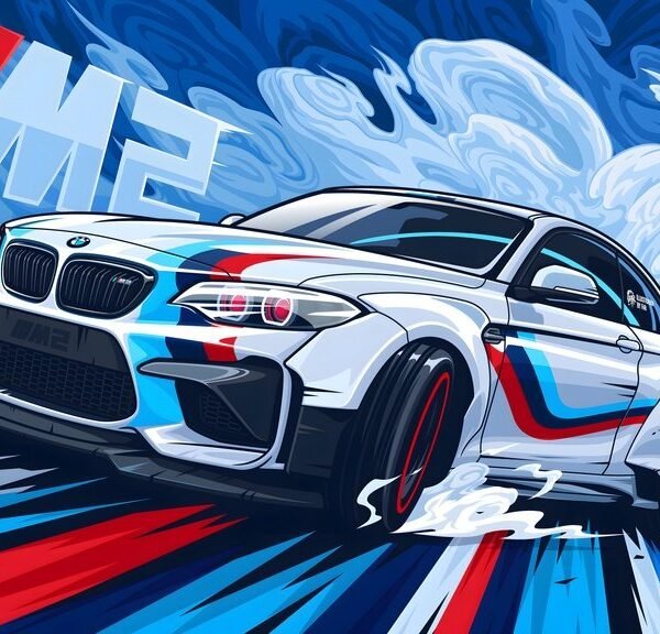 'BMW M2 Drift' paveikslas ant drobės