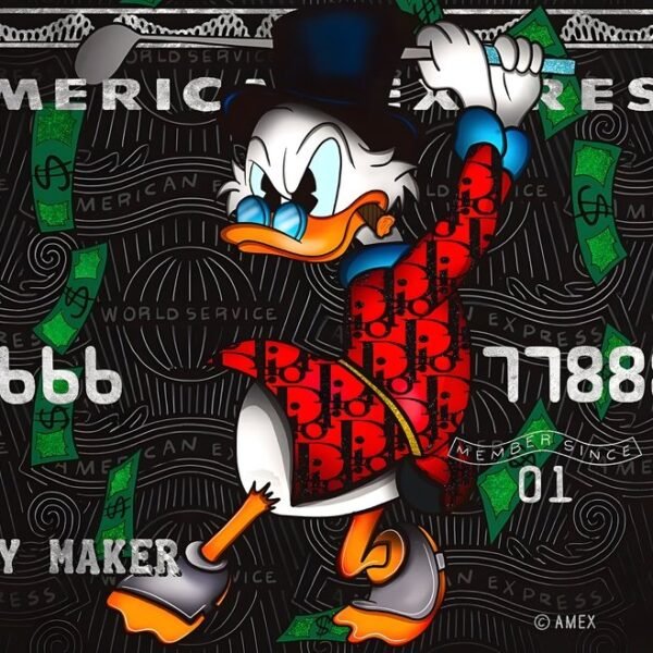 'Golf Money Duck Card' paveikslas ant drobės 'Golf Money Duck Card' paveikslas ant drobės