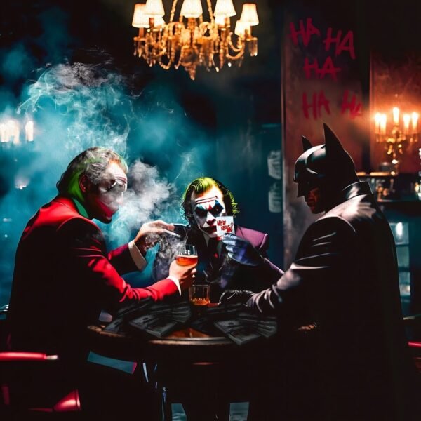 'Joker vs Batman' paveikslas ant drobės