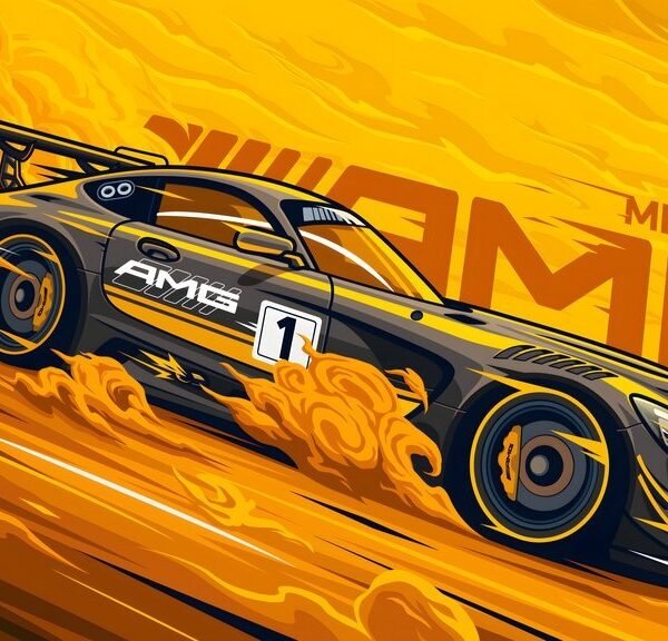 'Mercedes AMG Fire' paveikslas ant drobės 'Mercedes AMG Fire' paveikslas ant drobės