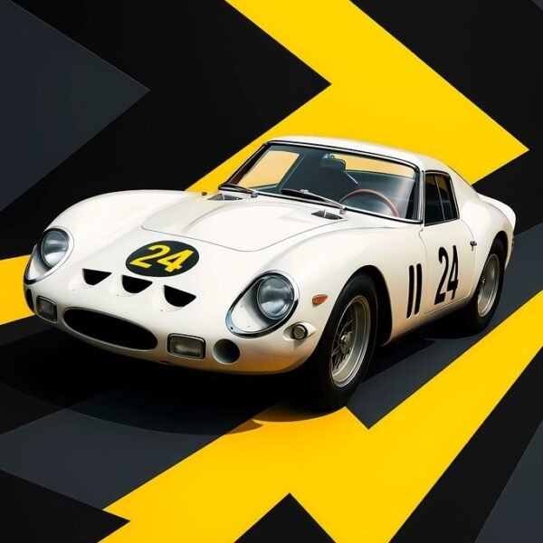 'Baltas Ferrari 250' paveikslas ant drobės