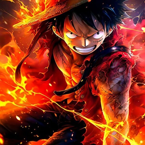 'Luffy Ugnies Jėga' paveikslas ant drobės 'Luffy Ugnies Jėga' paveikslas ant drobės