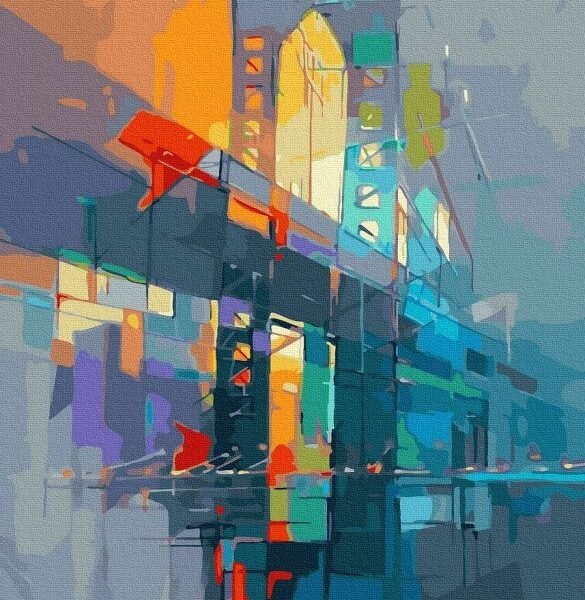 'Abstraktus tiltas' 40x70 tapyba pagal skaičius