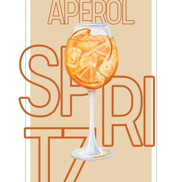 'Aperol Spritz gėrimo iliustracija' paveikslas ant drobės