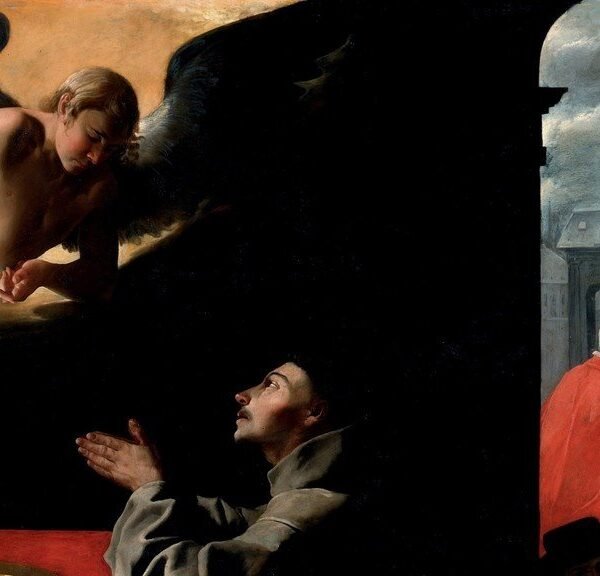 'Francisco de Zurbarán - Šv. Bonaventūros malda dėl naujojo popiežiaus išrinkimo' paveikslas ant drobės - Reprodukcija