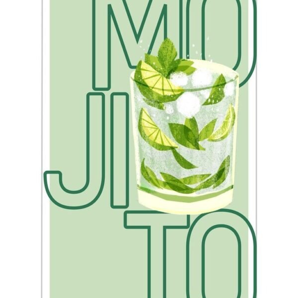 'Gaivus Mojito gėrimo plakatas' paveikslas ant drobės