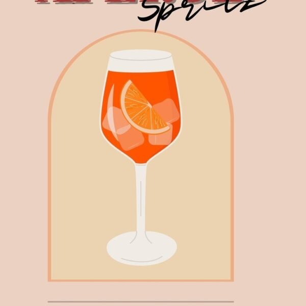 'Ryškus Aperol gėrimo plakatas' paveikslas ant drobės 'Ryškus Aperol gėrimo plakatas' paveikslas ant drobės